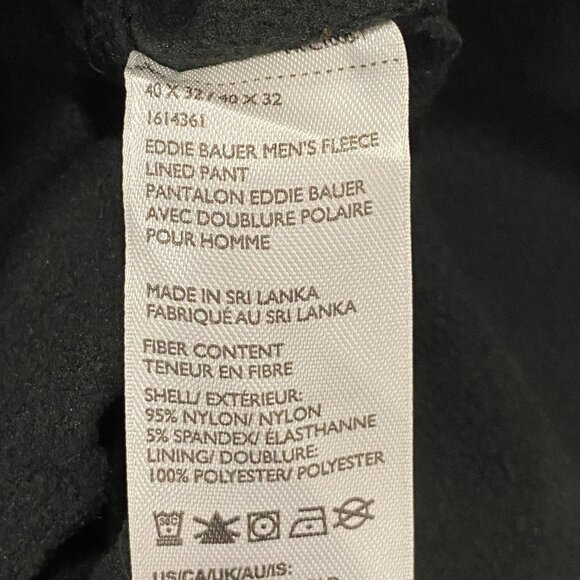 Eddie Bauer Fleece Lined Tech Pants Mens 40 x 32 Gray Water Repellent Insulated - Picture 11 of 12